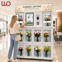 Máquina Expendedora Inteligente de Flores Frescas de Acero Inoxidable, Quiosco de Ramos de Flores de Autoservicio 24/7, Pantalla Táctil, Pago con Tarjeta y Efectivo, Basado en la Nube
