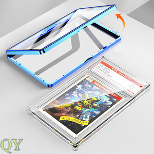 QY Magnetic Stackable Aluminum Frame Graded Card Case UV Resistant Scratch Proof <b>Glass</b> <b>Protector</b> for Cards - Product Image 4