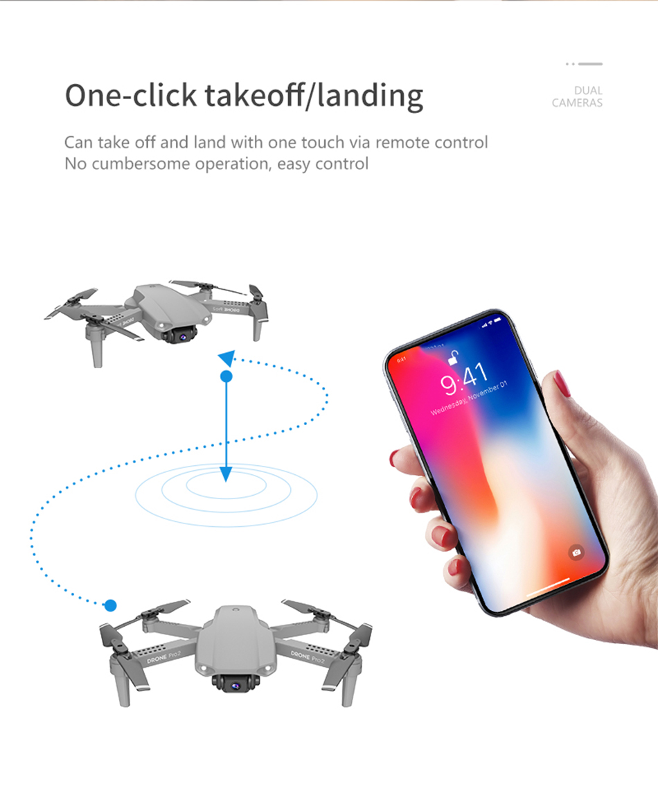 Newest E99 RC Drones With Camera 720P or 4K hd Camera Wifi FPV Optical Flow Positioning 20mins Flight Foldable Dron