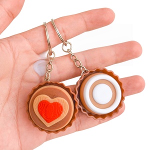 3D Printed PLA Plastic Dessert Clicker <b>Keychain</b> Creative Chocolate Button Fidget Toy Stress Relief Continuous Click Pendant - Product Image 2
