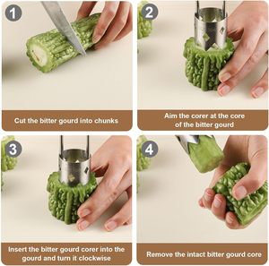 Descorazonador de Pimientos Rojos 2025, Nuevo Modelo Mejorado, Removedor de Núcleos de Frutas y Verduras, Herramienta Multifuncional para Descorazonar Pimientos y Eliminar Semillas - Product Image 4