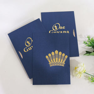 La plus nouvelle carte principale d'impression colorée d'invitation <span class=keywords><strong>de</strong></span> mariage <span class=keywords><strong>de</strong></span> marine à trois volets avec la conception <span class=keywords><strong>de</strong></span> <span class=keywords><strong>couronne</strong></span> <span class=keywords><strong>de</strong></span> feuille d'or - Product Image 3