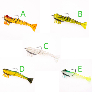 Señuelo de Pesca WEIHE de 9 cm/8,5 g, Camarón Luminoso de PVC Suave, Cebo Artificial con Anzuelo y Emerillones para Río y Lago - Product Image 2