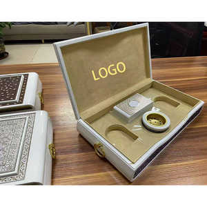 Luxury MDF Agarwood Set, Wooden Box Perfume Box, Gold Trim, Multi-Compartment Storage Box, with Leather Cover, Arabian Gift - Product Image 2