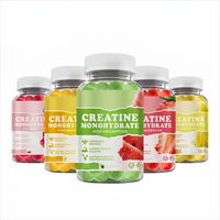 HDK OEM ODM Gommes de créatine monohydrate 1250mg à absorption élevée, véganes, 5 saveurs : cerise, mangue, pastèque, fraise, ananas