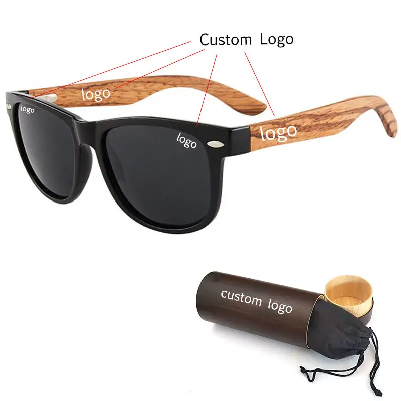 Occhiali da sole in legno fatti a mano personalizzati Classic Women Mens Ce Eco Friendly Polarized anti-uv Bamboo aste in legno Shades occhiali da sole