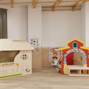 Moetry Wooden Kids Indoor Role Playhouse <span class=keywords><strong>para</strong></span> guardería Aula Montessori Configuración de muebles - Product Image 2