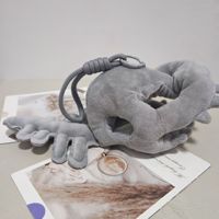 Nouveauté : Peluche squelette de dinosaure gris, vente directe usine, porte-clés, accessoire de sac à main, cadeau de fête d'Halloween
