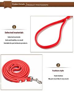 Premium Color sólido PU elegante colorido cuero cachorro mascota perro tracción correa de plomo correa de cuerda redonda para entrenamiento caminar - Product Image 3