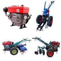 Tracteur agricole manuel 12 CV avec motoculteur rotatif et engrenages, mini-tracteur de ferme pour montagne