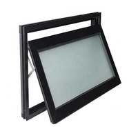 Fenêtres à auvent en aluminium de style européen, double vitrage, à ouverture verticale simple