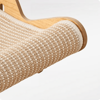 Chaise longue griffoir pour chat en bois de luxe avec coussins en corde de chanvre remplaçables et structure robuste et durable