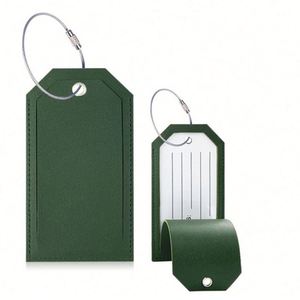 Custom PU Leather Airport Luggage <b>Tags</b> Name Travel Baggage <b>Tag</b> with Logo Privacy Protection for <b>Suitcase</b> Office School Supplies - Product Image 1