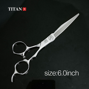 Ciseaux à cheveux en acier inoxydable, outil de <span class=keywords><strong>coiffure</strong></span> pour Salon, lames à dents plates, Titan/OEM de 6 pouces - Product Image 2