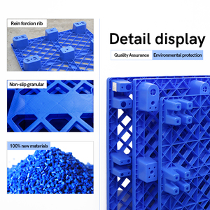 Palé de plástico ligero encajable de 9 pies para la venta Proveedor HDPE barato Deber usado Desechable Azul Fábrica de palés de plástico profesional - Product Image 3
