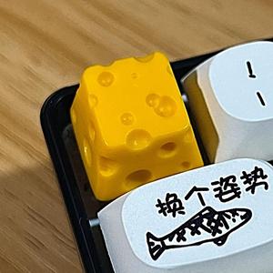 Handmade Nhựa Pho Mát Keycap Dễ Thương Chơi Thực Phẩm Cá Tính Chữ Thập Trục Cho Bàn Phím Cơ Khí Cross-Biên Giới Keo Thả Keycap - Product Image 4