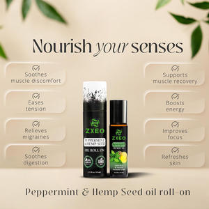 Huile Essentielle de Menthe Poivrée 100% Pure et Naturelle en Roll-on – Aromathérapie, Massage, Soulagement des Maux de Tête – Huile Aromatique en Gros - Product Image 2