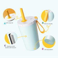 Gobelet isotherme sous pression en acier inoxydable 18/8 de 14 oz pour bébé, avec logo personnalisé ODM/OEM, couvercle sans BPA et poignée, maintien thermique de 8 à 18 heures
