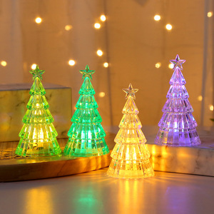Glowing Glass Christmas Tree Ornaments Home Luminous Desktop Decoration Led Night Light Party Xmas Decorations Festival Kid Gift - Product Image 1