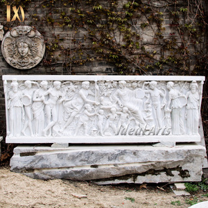 <span class=keywords><strong>Sculpture</strong></span> en <span class=keywords><strong>relief</strong></span> de mur de <span class=keywords><strong>pierre</strong></span> de marbre blanc antique d'art sculpté à la main <span class=keywords><strong>sculpture</strong></span> de mythologie grecque européenne pour la décoration intérieure de paysage - Product Image 3