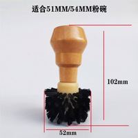 Accessoires à café, brosse de nettoyage pour bol à poudre de machine à café avec manche en bois