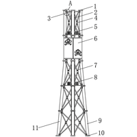 Tour de télécommunication autoportante à 3 pieds, en treillis tubulaire, pour antenne WiFi 3G 4G, 10-50m, en acier galvanisé à chaud AWS
