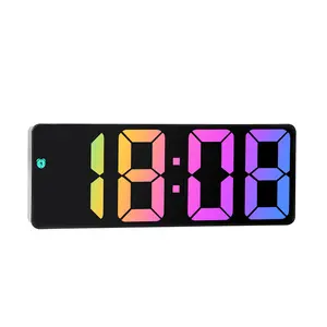 प्लास्टिक के लिए एलईडी डिजिटल डेस्क घड़ी स्मार्ट दर्पण दीवार टेबल घड़ी घर फैशनेबल रंगीन अलार्म घड़ियों