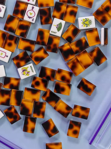 New American Mahjong Tiles With Tortoiseshell Pattern Two Layer Acrylic for Indoor <b>Entertainment</b> and Parties - Product Image 2
