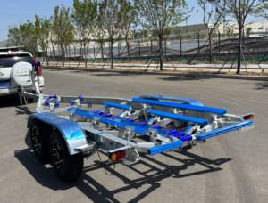 Poly couchettes Styles 22ft aluminium bateau <span class=keywords><strong>remorque</strong></span> frein hydraulique <span class=keywords><strong>essieux</strong></span> tandem VIN DOT CE bateau de pêche déplacer - Product Image 3