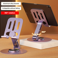 360 Grad Drehbarer Faltbarer Verstellbarer Schreibtischständer Metallhalterung für Handy und Tablet Stabiler Schreibtisch-Handyhalter