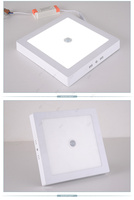 Panneau LED à capteur infrarouge 12W 18W 24W PIR maison industrielle 110V 220V plafond intelligent monté en surface rond carré LED panneau lumineux
