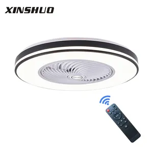 Moderno Motor DC 6 velocidades sala de estar sin aspas Control remoto inteligente ventilador de techo lámpara de araña ventilador de techo con luz Led