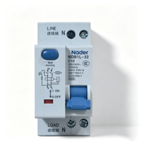 Disjoncteur différentiel original Nader NDB1L-32 UL RCCB 1P+N 6-32A Courbe C AC240V pour distribution basse tension