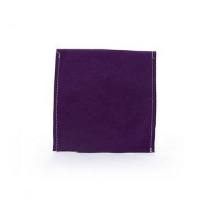 <span class=keywords><strong>Violet</strong></span> Petit Bouton Fantaisie Bijoux Cadeau Bracelet En Velours Enveloppe Sac Pochette Avec Logo De Broderie - Product Image 4