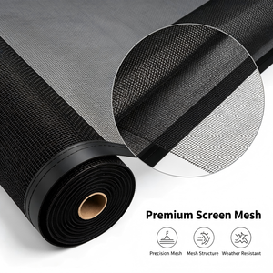 Rouleau de moustiquaire en fibre de verre noire pour portes et fenêtres, protection contre les insectes, lavable, résistant au feu, installation rapide pour hôtel - Product Image 2