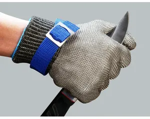Gants résistants aux coupures – Maille métallique en acier inoxydable, protection contre les coupures de niveau 5/9, résistants aux piqûres – Gants de sécurité pour boucher, découpe de viande - Product Image 3