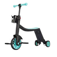 Tricycle Équilibré en Aluminium pour Enfants 3-en-1 avec Roues en PP, Trottinette et Vélo d'Équilibre Pliable pour Tout-petits
