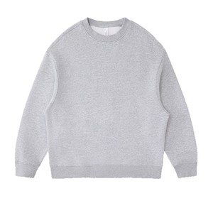 Sweat-shirt pour homme de style américain, doublé en polaire, 350g, poids lourd, coupe ample, thermique, pour un usage quotidien, gris, col rond, ensemble de sweat-shirts - Product Image 1