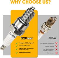 Nouvelles bougies d'allumage F7TC (lot de 2) pour générateur GX120/160/200/390, remplace BP7ES pour W5DC, compatibles avec les karts, mini-motos et tondeuses à gazon.