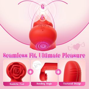 Frauen Dual-Channel 9-Vibration Mini Vibrator Sexspielzeug Leise <span class=keywords><strong>Finger</strong></span> Nippel <span class=keywords><strong>Massage</strong></span> gerät Rose Design für Klitoris G-Punkt Anal Vergnügen - Product Image 3