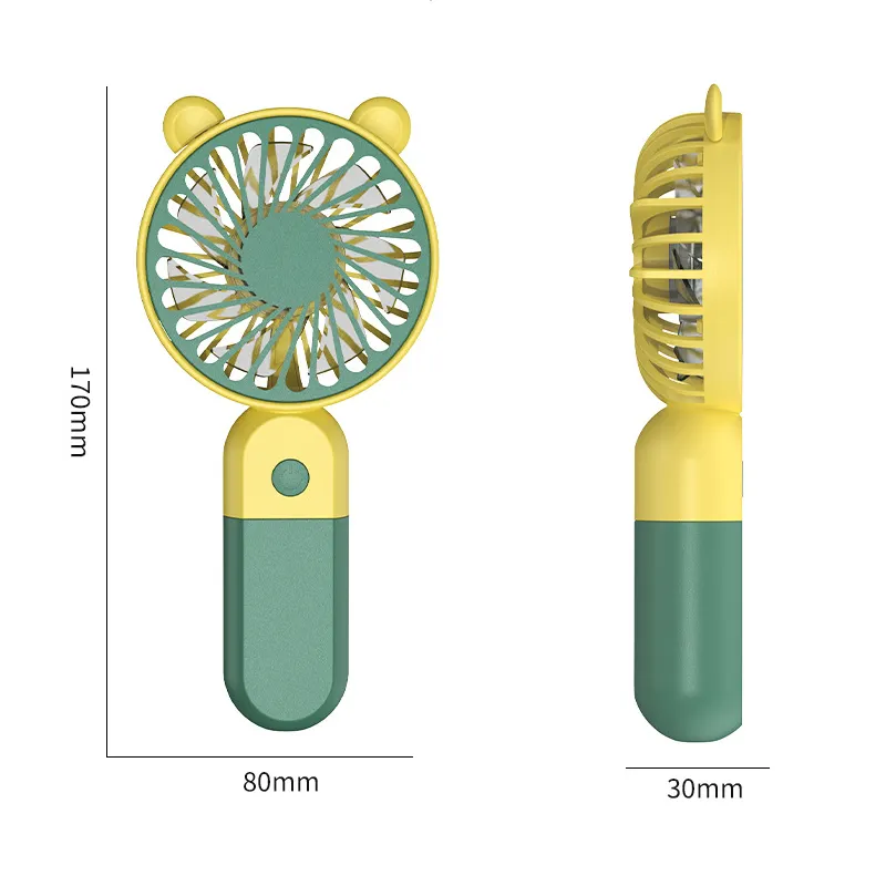 ハンドヘルドファンサマーハンドファンポータブルデスクトップ充電式ハンドヘルドUSB最小空冷ファンホルダー付き