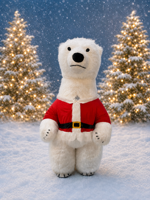 Costume de mascotte géant gonflable d'ours polaire, tenue de Père Noël en peluche gonflable pour événements de Noël, défilés de centres commerciaux, publicité et fêtes