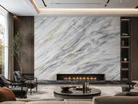 Dalles de marbre Calacatta Bluette pour panneaux à motifs, îlots de cuisine, dessus de table à manger, murs de douche, dessus de meuble-lavabo de salle de bain