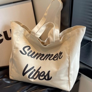 Logo personalizzato alla moda riutilizzabile in tela di cotone <span class=keywords><strong>Shopping</strong></span> Bag leggero pieghevole per i viaggi di <span class=keywords><strong>Shopping</strong></span> in spiaggia giorni - Product Image 4