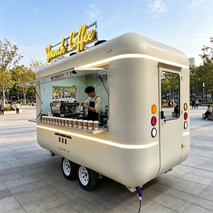 Camión de Comida Moderno Auron de 4.8m, Remolque de Acero Inoxidable con Doble Eje para Cafetería al Aire Libre con Sistema de Alimentación Integrado - Product Image 4