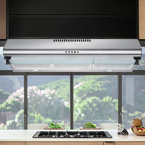 Campana extractora ventilada de acero inoxidable de 90cm, electrodoméstico, campana extractora de cocina, chimenea Vertical montada en la pared, campana extractora de cocina para Hotel - Product Image 6