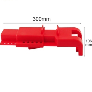 Candado de seguridad profesional rojo con certificación CE y etiqueta, resistente a impactos, de PP, tipo mariposa, para bloqueo de válvulas con llave - Product Image 4