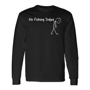 T-shirt à manches longues « No Fishing Today Sad Stick Figure Bass Fishing » - Product Image 1