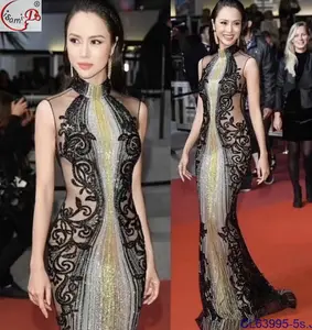 Baju Pesta Prom Mewah Payet Fashion Desain dengan Baik 2021 Kain Material