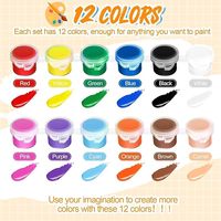 20 Paket Set Cat Akrilik Mini, 12 Warna Strip Cat Akrilik dengan 40 Buah Kuas Lukis untuk Rumah Kelas Hadiah Pesta Paskah